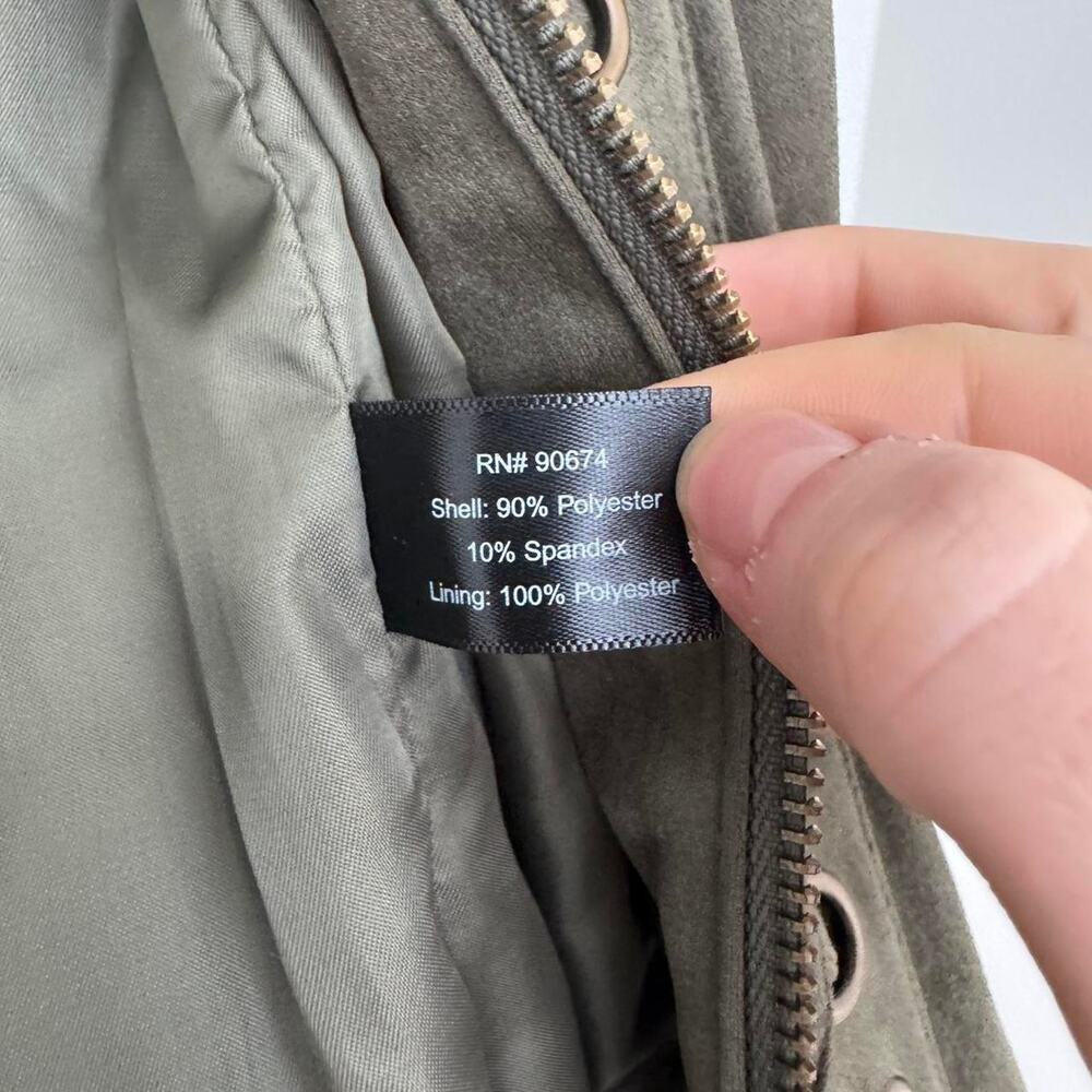 Boston proper green faux suede zip up grommet jacket - Picture 7 of 7